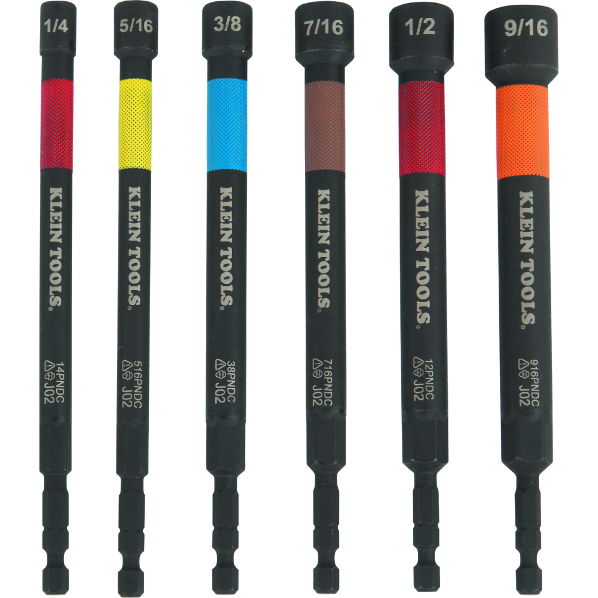 Klein Tools Magnetic Color-Coded Power Nut Setters — 6-Piece Set, Model# 32930